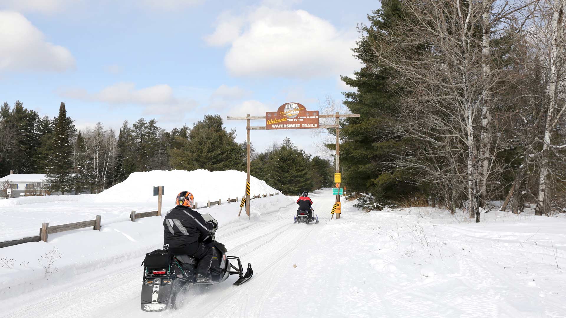 Snowmobiling on Frosty Snowmobile trails in Vilas County, WI